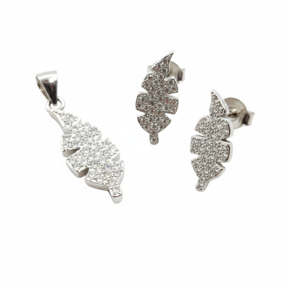 Leafy Radiance Silver Set