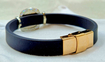 925 sterling silver lion crest stretch bracelet for men | daily wear