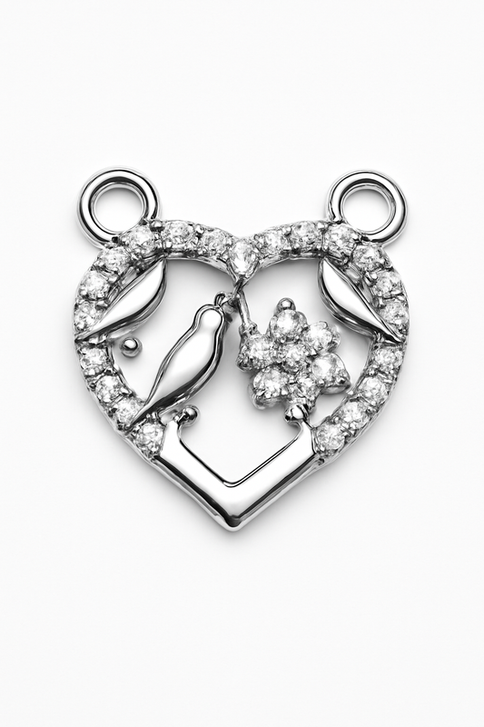 Lovebird Haven Heart Charm