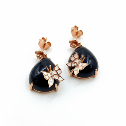 Midnight Butterfly Blossom Earrings