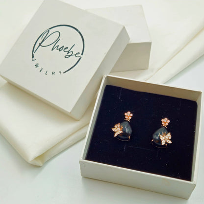 Midnight Butterfly Blossom Earrings