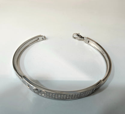 925 Sterling Silver Screw Motif Cuff Bracelet for Women | Modern Style
