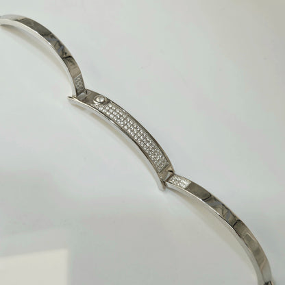 925 Sterling Silver Screw Motif Cuff Bracelet for Women | Modern Style