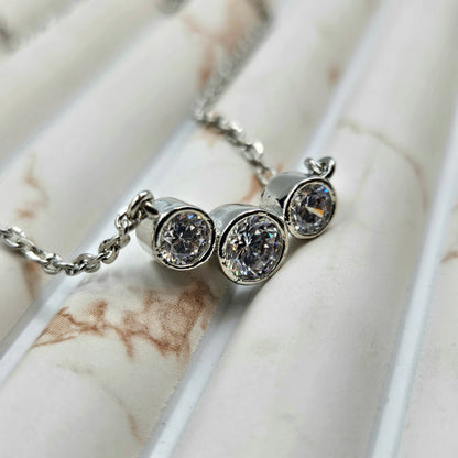 Modern Three-Stone Bezel Set Journey Pendant