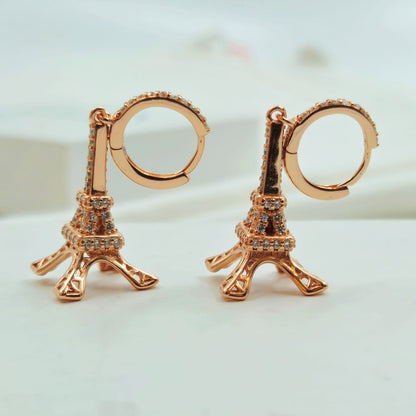 Parisian Glam Eiffel Tower Hoop Earrings