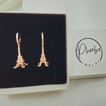 Parisian Glam Eiffel Tower Hoop Earrings