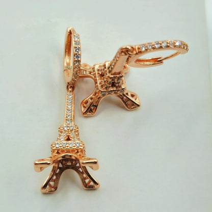 Parisian Glam Eiffel Tower Hoop Earrings