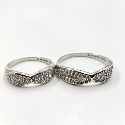 Pave Chevron Couple's Rings