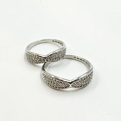 Pave Chevron Couple's Rings