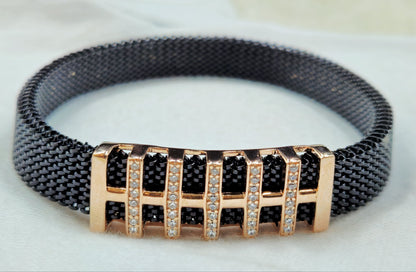 925 Sterling Silver Rose Gold Ladder Bracelet for Men | Daily Wear