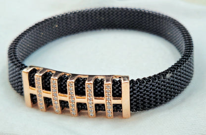 925 Sterling Silver Rose Gold Ladder Bracelet for Men | Daily Wear