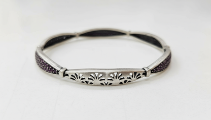 925 Sterling Silver Purple Pave Bangle for Women | Luxury Gift