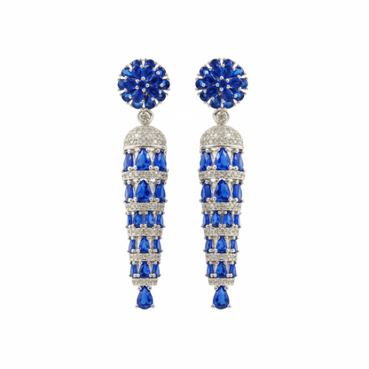 Sapphire Cascade Chandelier Earrings