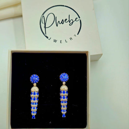 Sapphire Cascade Chandelier Earrings