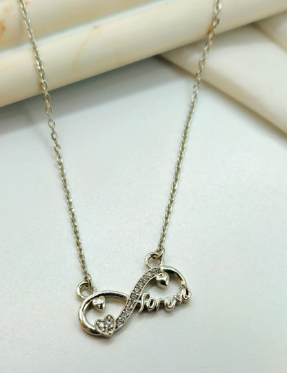 Silver "Forever" Infinity Heart Pendant