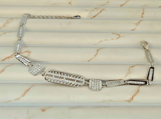 Silver Lattice Bar Bracelet