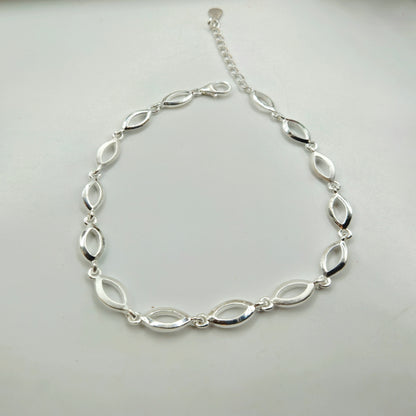 925 Sterling Silver Marquise Link Bracelet for Women | Daily Wear