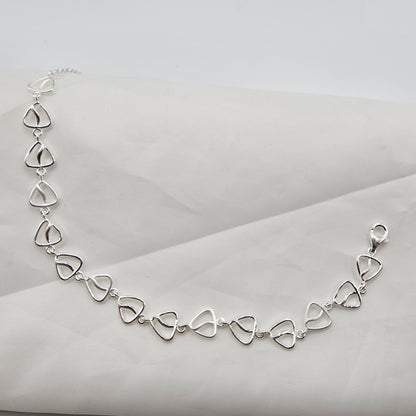 925 Sterling Silver Triangle Link Bracelet for Women | Turquoise Daily Wear