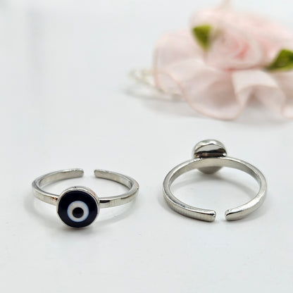 Silver Evil Eye Toe Ring