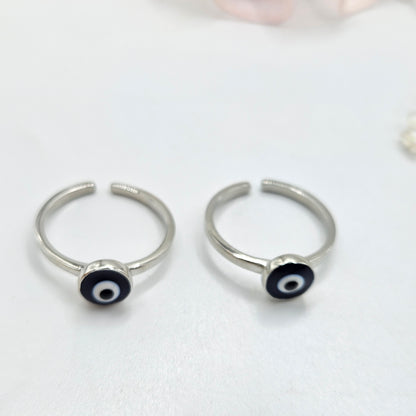 Silver Evil Eye Toe Ring