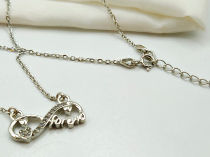 Silver "Forever" Infinity Heart Pendant