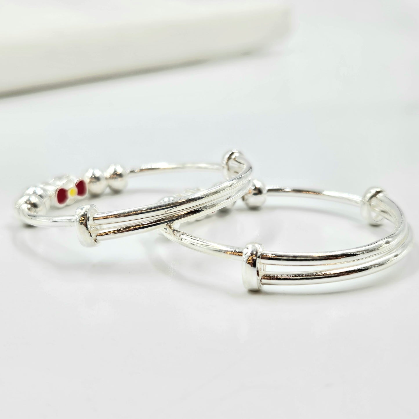 Silver Hello Kitty Themed Baby Bangles
