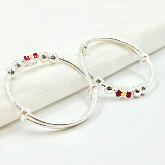 Silver Hello Kitty Themed Baby Bangles