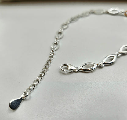 925 Sterling Silver Marquise Link Bracelet for Women | Daily Wear