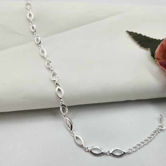 Silver Marquise Link Bracelet