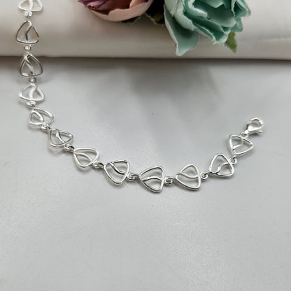 925 Sterling Silver Triangle Link Bracelet for Women | Turquoise Daily Wear