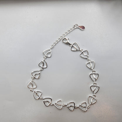 925 Sterling Silver Triangle Link Bracelet for Women | Turquoise Daily Wear