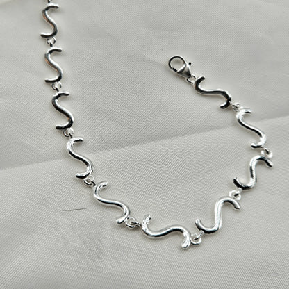 925 Sterling Silver S-Type Link Bracelet for Women | Daily Wear Gift