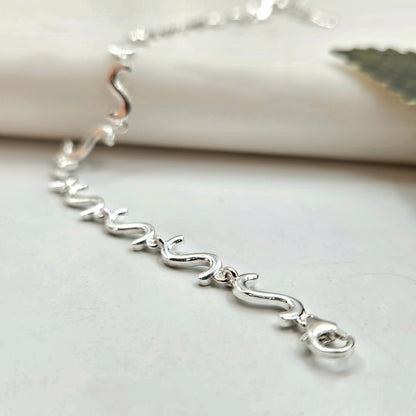 925 Sterling Silver S-Type Link Bracelet for Women | Daily Wear Gift