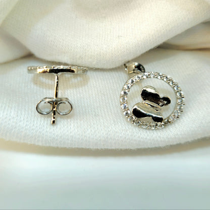 Butterfly Halo Pendant Set