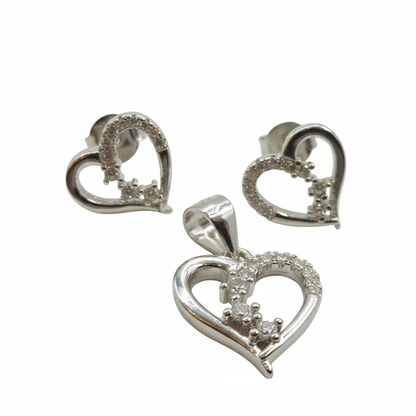 Starlit Heartshine 925 Silver Jewelry Set