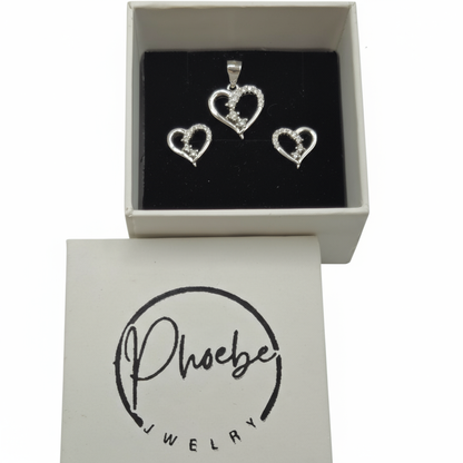 Starlit Heartshine 925 Silver Jewelry Set