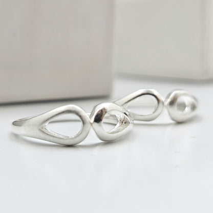 Sterling Silver Open-Teardrop Toe Ring