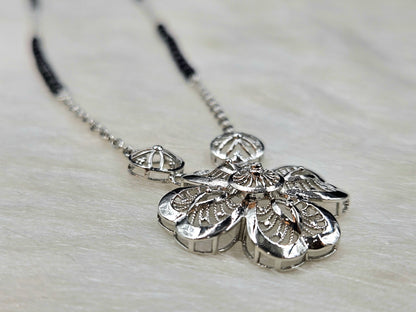 Sterling Silver Four-Leaf Clover Mangalsutra