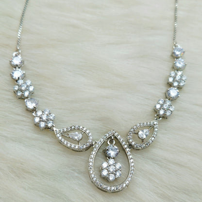 Sterling Silver Petal Drop Necklace Set