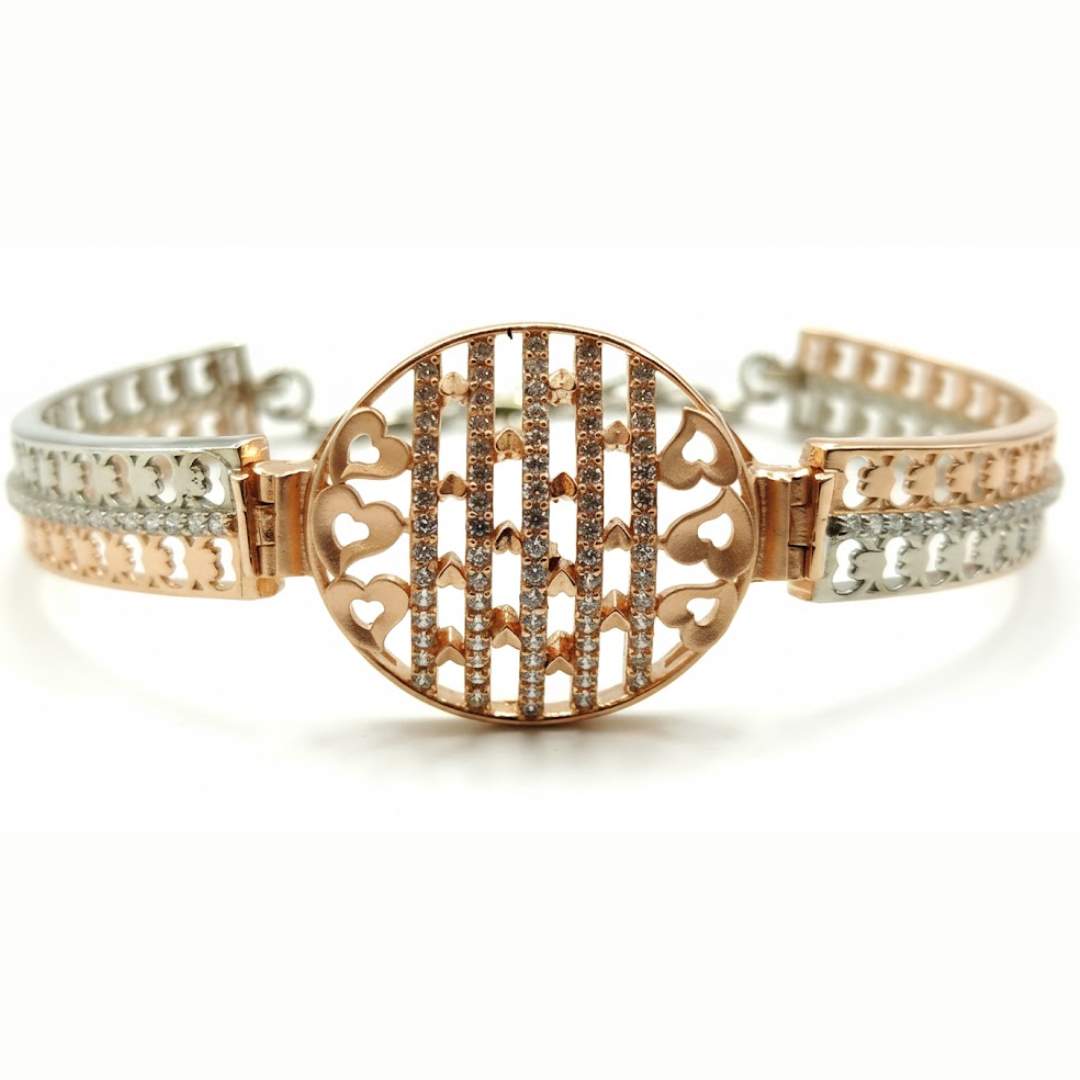 925 Oxidized Silver Radiant Hearts Bangle for Women