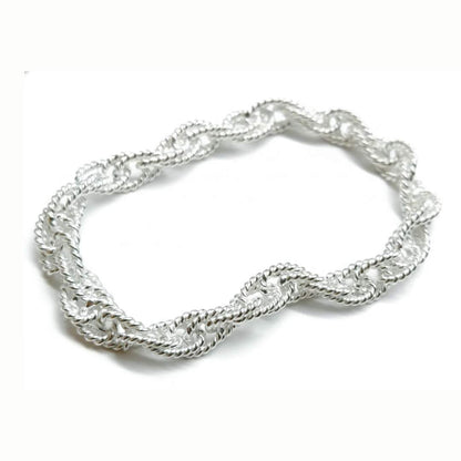925 Sterling Silver Twisted Rope Bracelet for Men