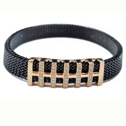925 Sterling Silver Rose Gold Ladder Bracelet for Men | Daily Wear