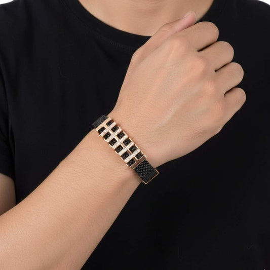 925 Sterling Silver Rose Gold Ladder Bracelet for Men | Daily Wear