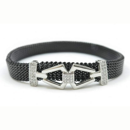 925 Sterling Silver Geometric Diamond Bracelet for Men | Party Wear