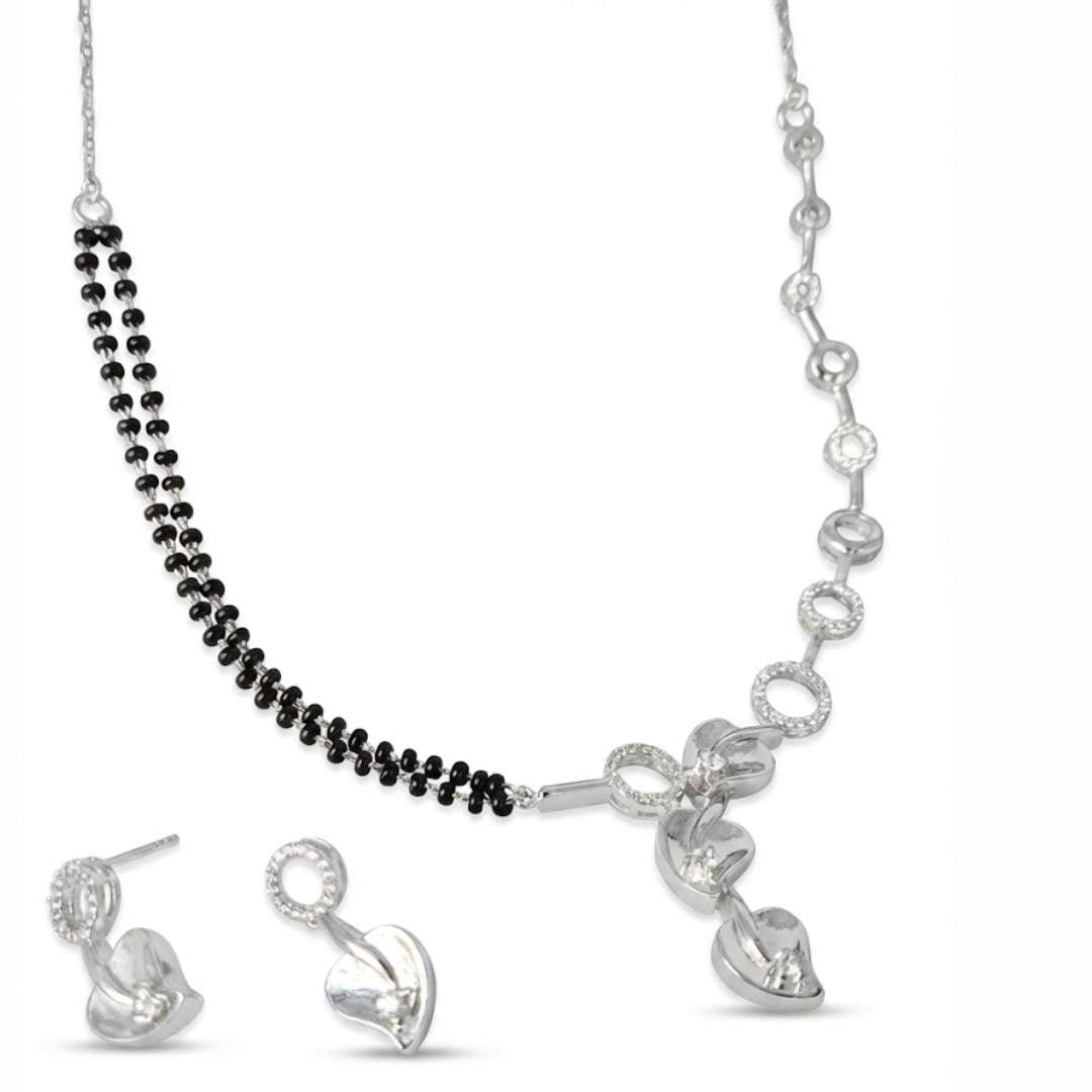 925 Sterling Silver Enchanted Heart Necklace with Floral Charms