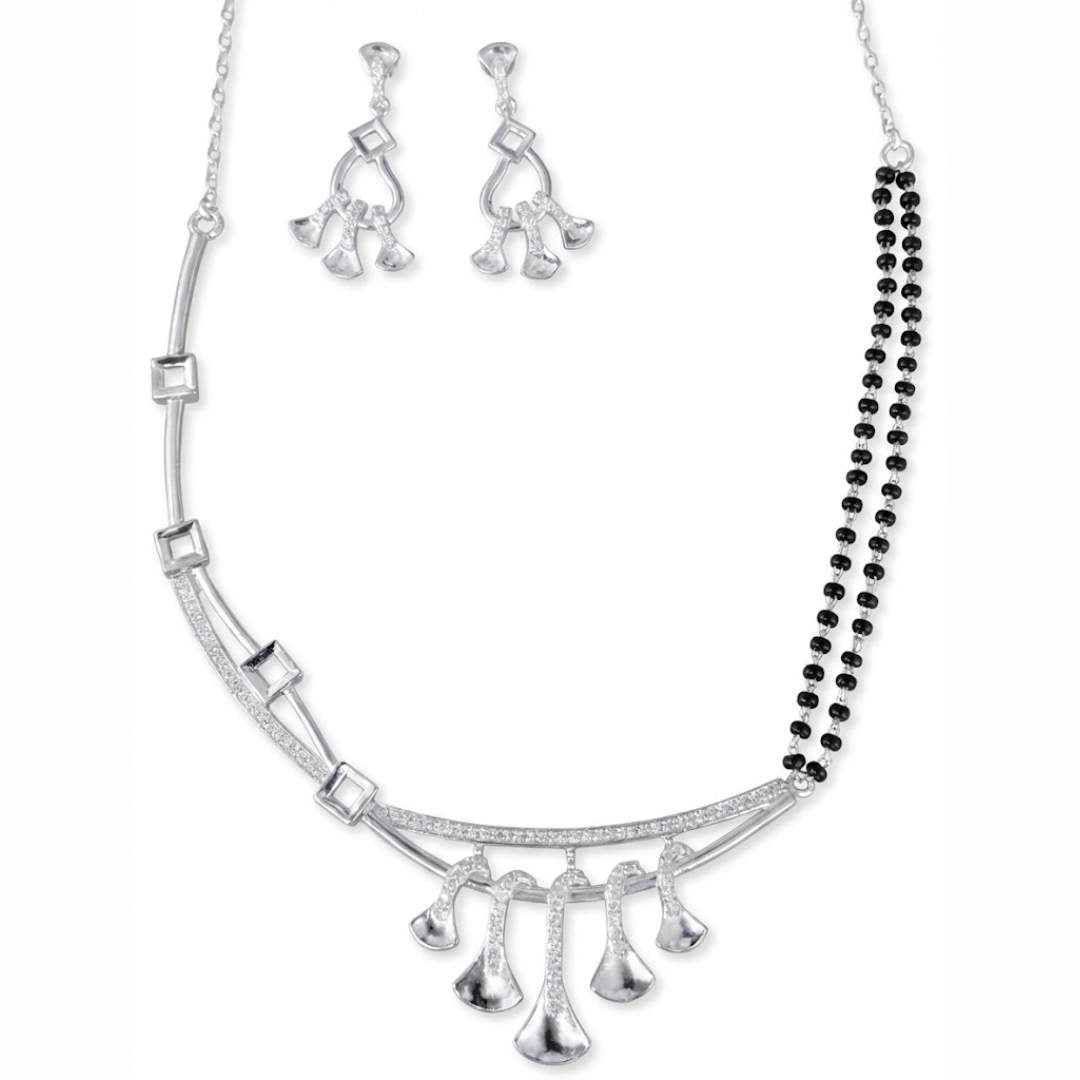 925 Sterling Silver Crystal Bell Drop Necklace for Women