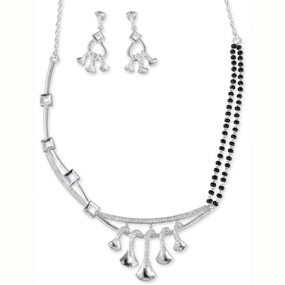 925 Sterling Silver Crystal Bell Drop Necklace for Women