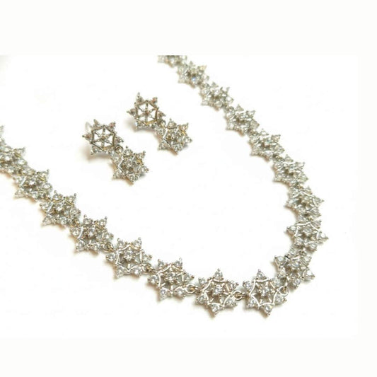 925 Sterling Silver Frosted Star Cluster Necklace for Women