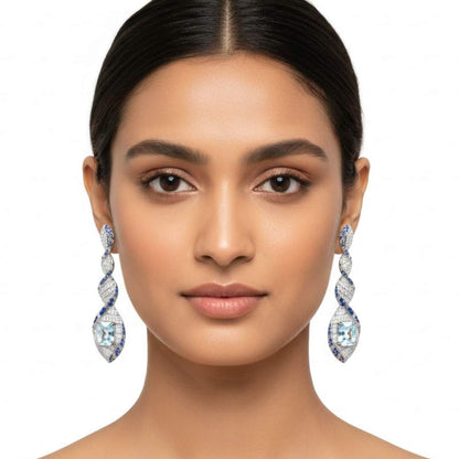 925 Sterling Silver Twisted Dangle Earrings for Women