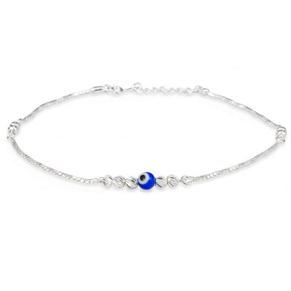 925 Sterling Silver Evil Eye Anklet for Women